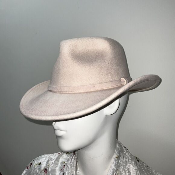 Mossant Paris Hat Size M Pink Felt Fedora Trail Dusted Australian Wool - Picture 2 of 14